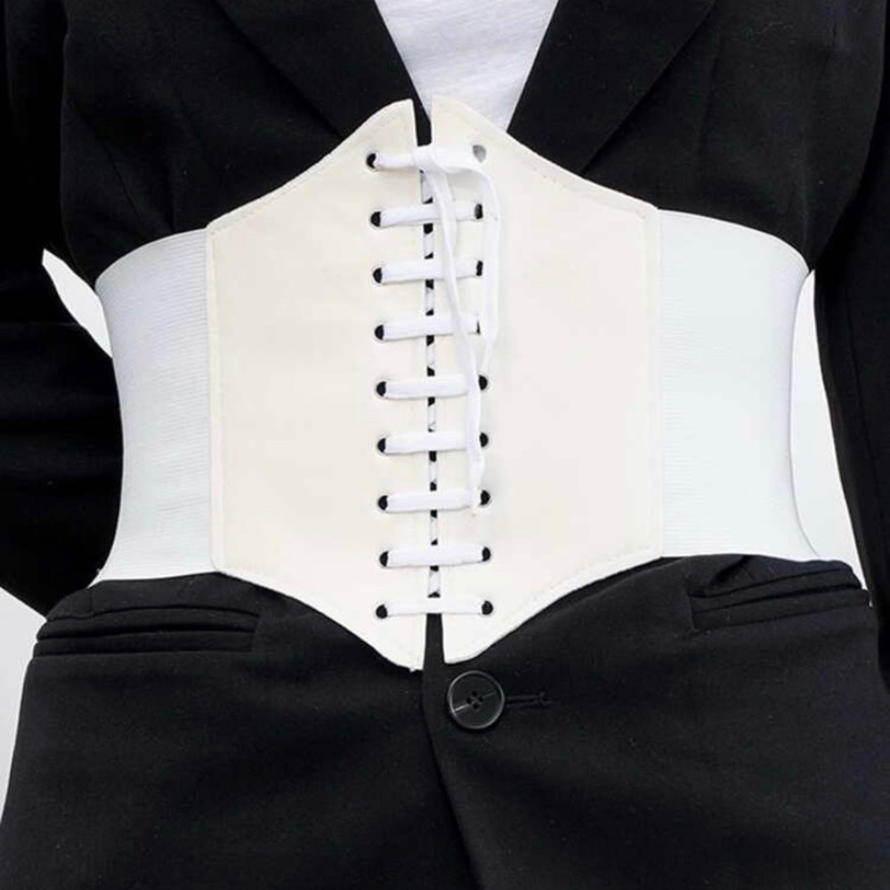 White corset belt